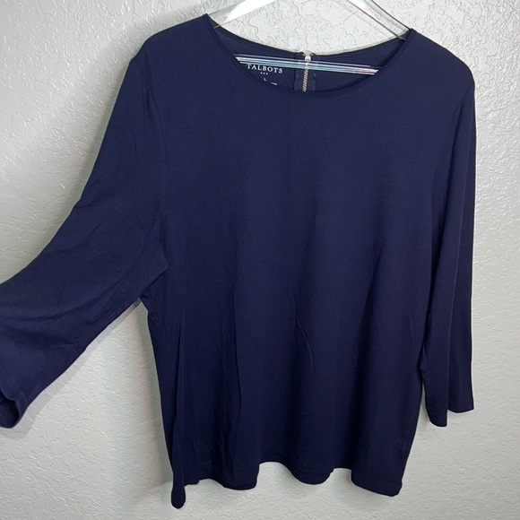 Talbots Long Sleeve Navy Blue Women’s Top - Picture 3 of 6